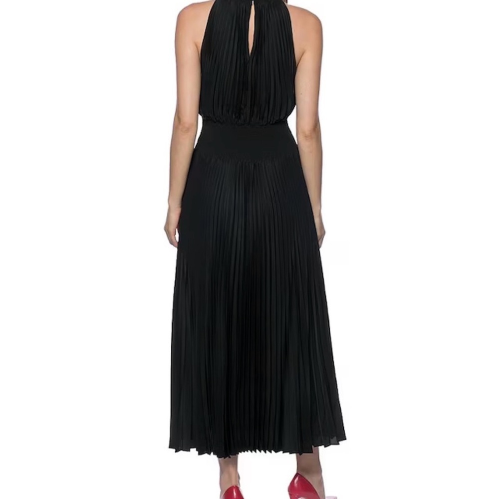 MARINA Deep Blue Knife Pleated Sleeveless Midi Dress - Picture 12 of 12